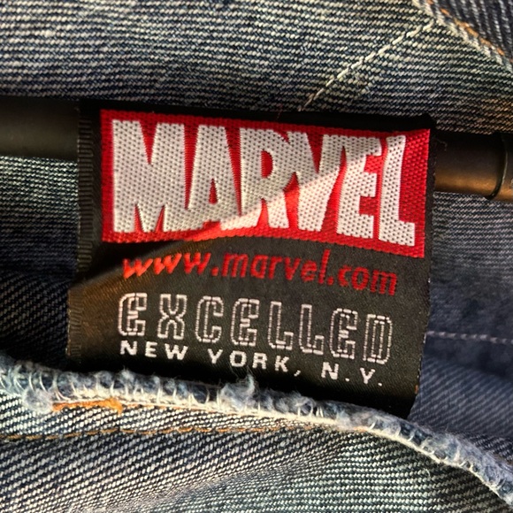 Vintage SPIDER-MAN Denim Jacket 2002 MARVEL w/ EMBROIDERED & LEATHER PATCH - LRG - Picture 16 of 16